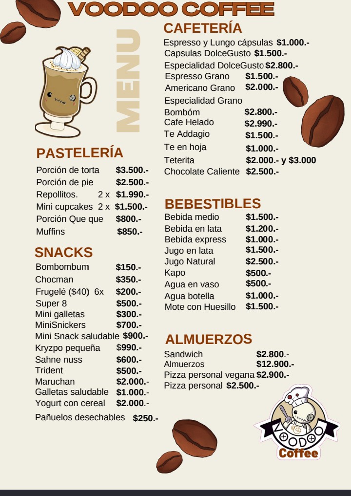 Menú voodoo